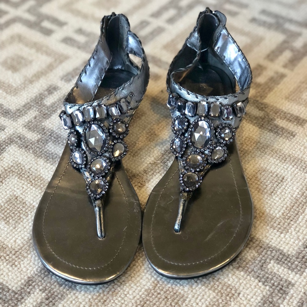 Silver studded sandals